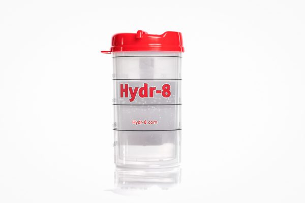 32 oz. red time-tracking water bottle by Hydr-8
