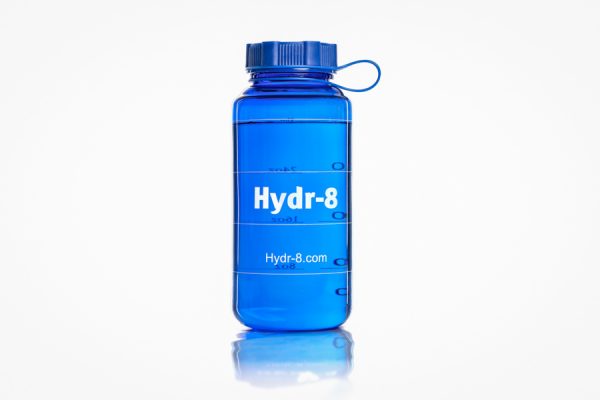 Blue 1000 mL time-tracking sports bottle by Hydr-8