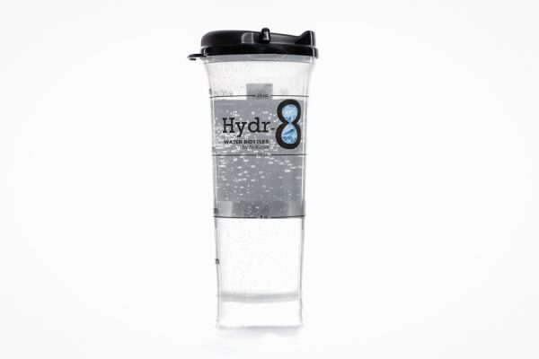black travel water bottle with handle by Hydr-8