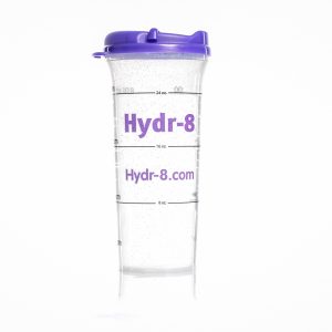 Purple sparkle 32 oz. time-tracking travel water bottle by Hydr-8