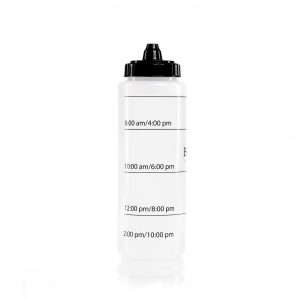 Hydr-8 black sports bottle with time tracking